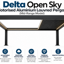 Delta Open Sky Pergola Features