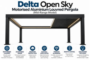 Delta Open Sky Pergola Features