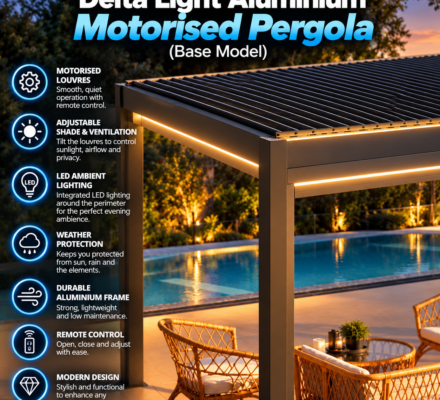 Delta Light Aluminium Motorised Pergola (Base Model)