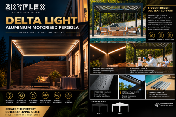 Delta Light Aluminium Motorised Pergola (Base Model)