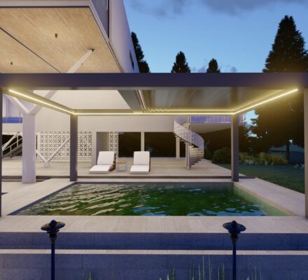 Delta Pro Open Sky PolyFilled Aluminium Motorised Pergola (Top-End Model)