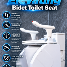 Wheelchair-Accessible Elevating Bidet Seat