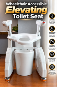 Wheelchair-Accessible Elevating Toilet Seat