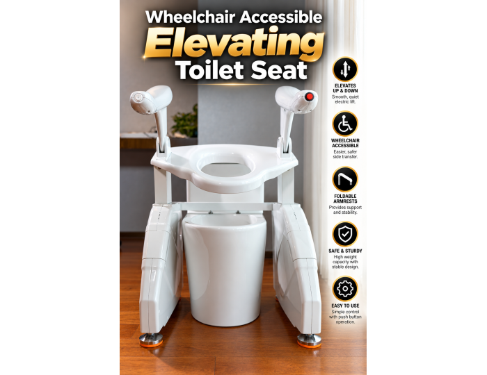 Wheelchair-Accessible Elevating Toilet Seat